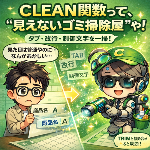 CLEAN関数って、“見えないゴミ掃除屋”や！